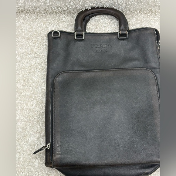 Prada Aged Saffiano Leather Vertical Briefcase Bag - Picture 4 of 16